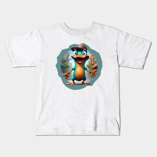 Perry the Platypus Kids T-Shirt by Wilcox PhotoArt